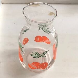 Vintage MCM Glass Orange Juice Carafe Breakfast Pitcher Jug Citrus Fruit